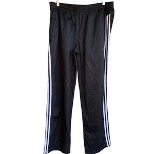 Adidas Climalite  Men Track Pant Sz XL 3 Stripe Black White Ankle Zip Mesh Lined